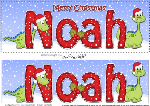 Large DL Merry Christmas NOAH 3D decoupage 