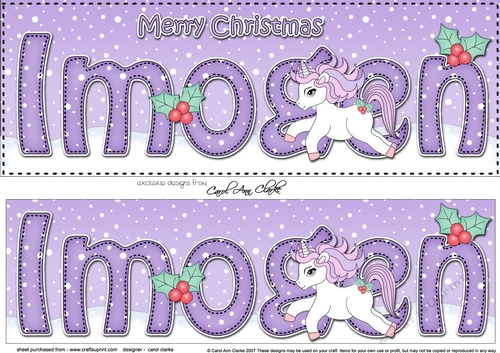 Large DL Merry Christmas IMOGEN 3D decoupage 