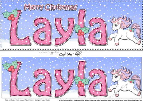 Large DL Merry Christmas LAYLA 3D decoupage 