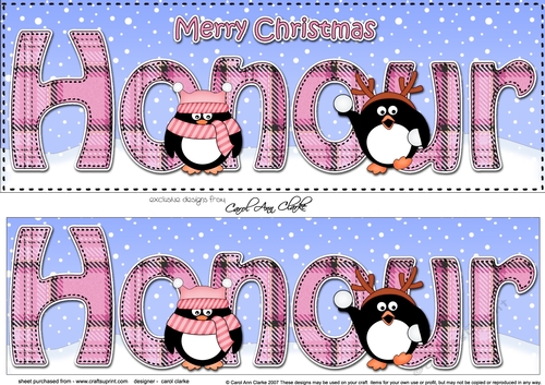 Large DL Merry Christmas HONOUR 3D decoupage 