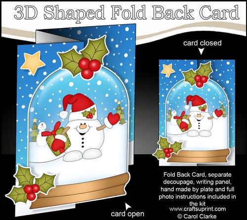 Christmas 3D Shaped No-Hole Fold Back Mini Kit - Snowball Sam has an Xmas Present