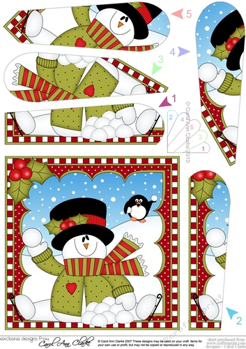 Christmas Snowman Rio Fan Pyramage Topper