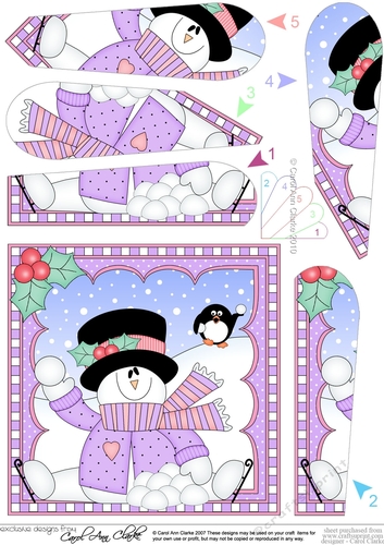 Christmas Snowman Rio Fan Pyramage Topper