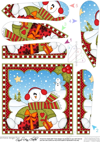 Christmas Snowman Rio Fan Pyramage Topper