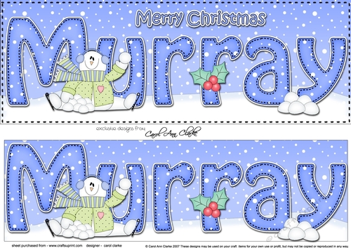 Large DL Merry Christmas MURRAY 3D decoupage 