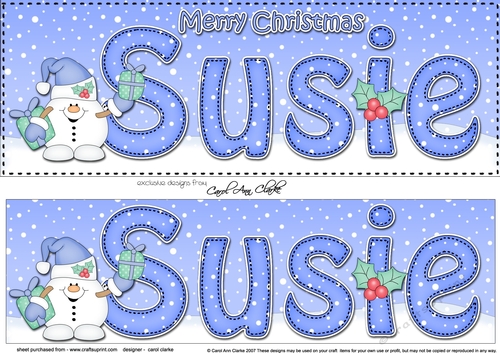 Large DL Merry Christmas SUSIE 3D decoupage 
