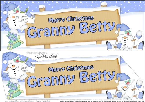 Large DL Merry Christmas GRANNY BETTY 3D decoupage 