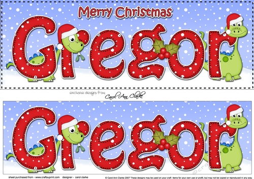 Large DL Merry Christmas GREGOR 3D decoupage