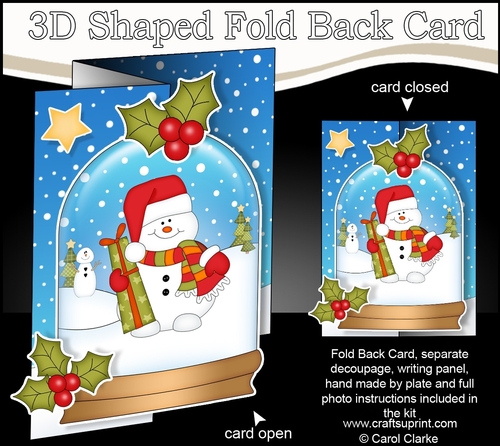 Christmas 3D Shaped No-Hole Fold Back Mini Kit - Snowman Oli has Presents