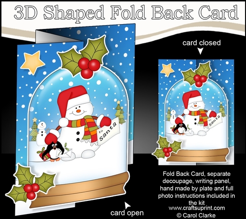 Christmas 3D Shaped No-Hole Fold Back Mini Kit - Snowman Oli has a Letter for Santa