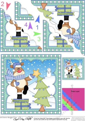 Christmas Rudolph Scalloped Corner Stacker