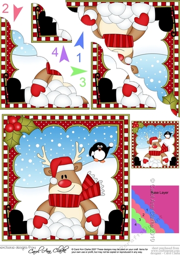 Christmas Rudolph Scalloped Corner Stacker