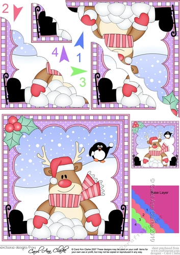 Christmas Rudolph Scalloped Corner Stacker