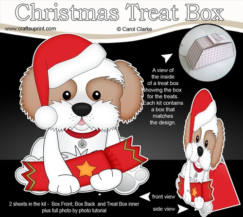 3D Christmas Treat Box Gift Set Mini Kit - Little Cavachon Dog