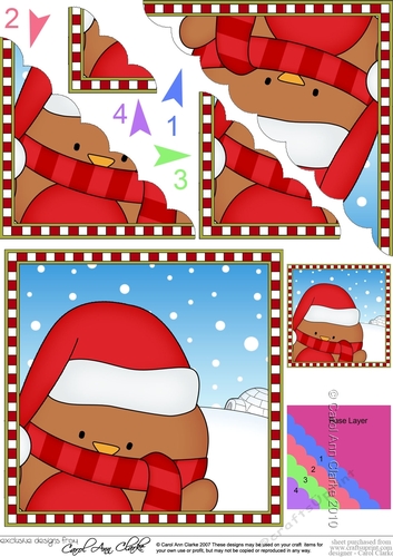 Christmas Scalloped Corner Stacker - Cute Fun Bobbin Robin