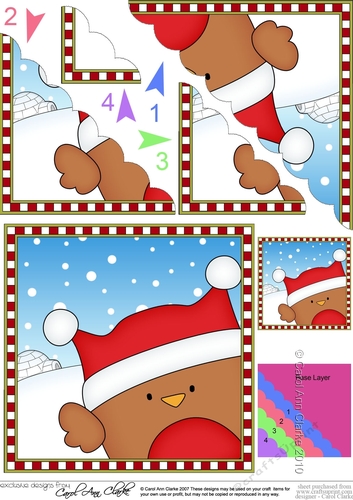 Christmas Scalloped Corner Stacker - Cute Fun Bobbin Robin