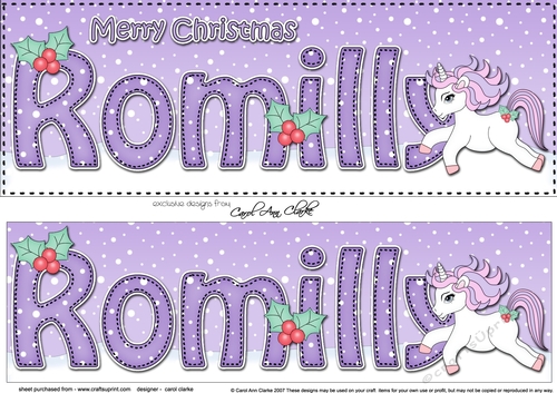 Large DL Merry Christmas ROMILLY 3D decoupage 