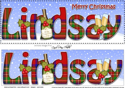 Large DL Merry Christmas LINDSAY 3D decoupage 