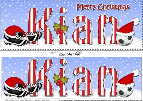 Large DL Merry Christmas KIAN 3D decoupage 
