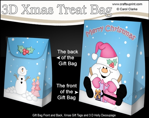 3D Christmas Gift Bag Mini Kit - Snowball Sam has Xmas Presents