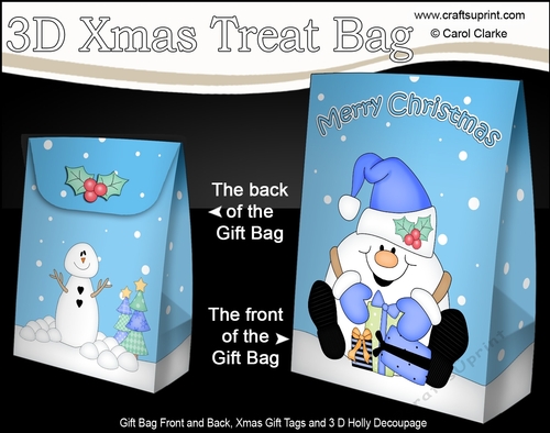3D Christmas Gift Bag Mini Kit - Snowball Sam has Xmas Presents