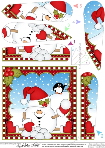 Christmas Snowball Sam Fan Pyramage Topper
