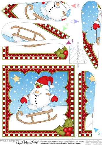 Christmas Snowball Sam Fan Pyramage Topper