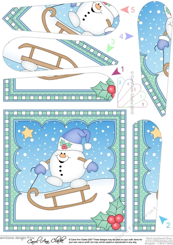 Christmas Snowball Sam Fan Pyramage Topper
