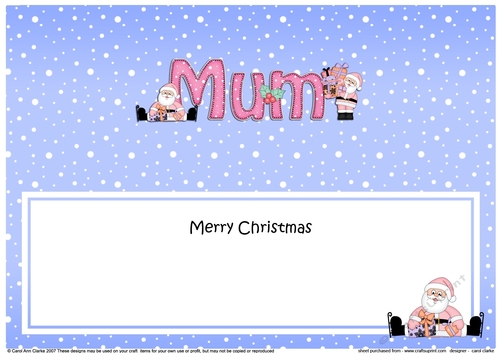 Large DL Merry Christmas MUM with Santa insert