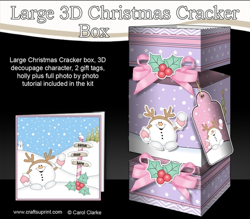 3D Large Christmas Cracker Box -  Snowball Sam is Snowballing