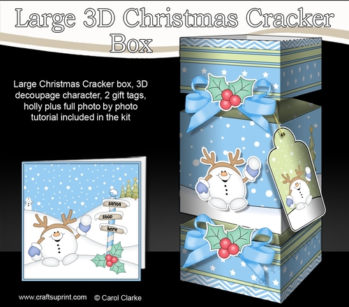 3D Large Christmas Cracker Box -  Snowball Sam is Snowballing