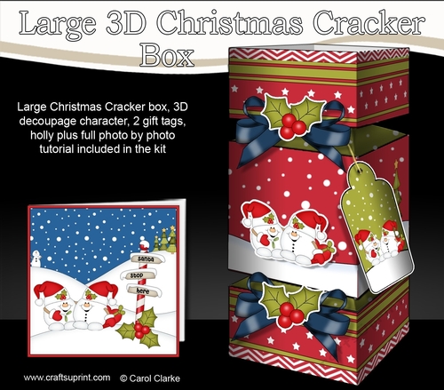 3D Large Christmas Cracker Box -  Snowball Sam is in Love