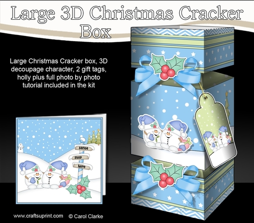 3D Large Christmas Cracker Box -  Snowball Sam is in Love