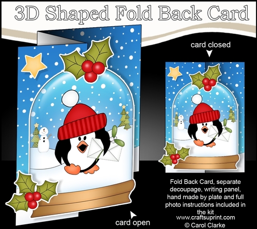 Christmas 3D Shaped No-Hole Fold Back Mini Kit - Pip Penguin has a Letter for Santa