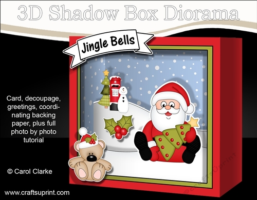 3D Christmas Diorama Shadow Box Card Mini Kit - Santa has an Xmas Tree