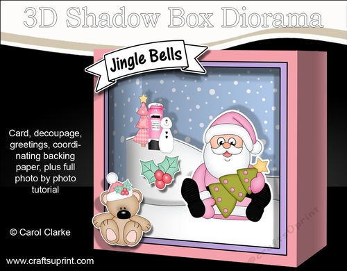 3D Christmas Diorama Shadow Box Card Mini Kit - Santa has an Xmas Tree