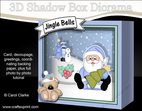 3D Christmas Diorama Shadow Box Card Mini Kit - Santa has an Xmas Tree
