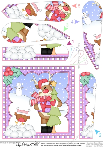 Christmas Rudolph Fan Pyramage Topper
