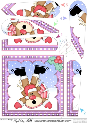 Christmas Rudolph Fan Pyramage Topper