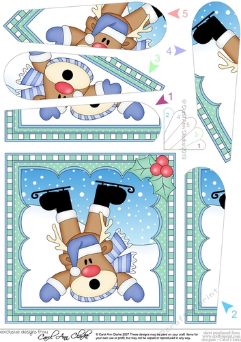 Christmas Rudolph Fan Pyramage Topper