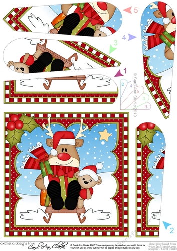Christmas Rudolph Fan Pyramage Topper