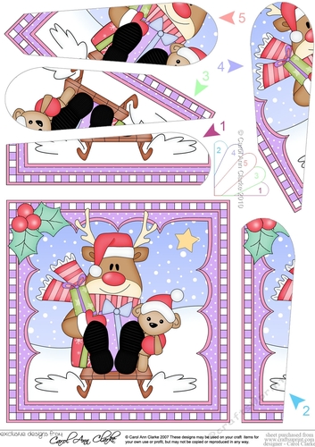 Christmas Rudolph Fan Pyramage Topper