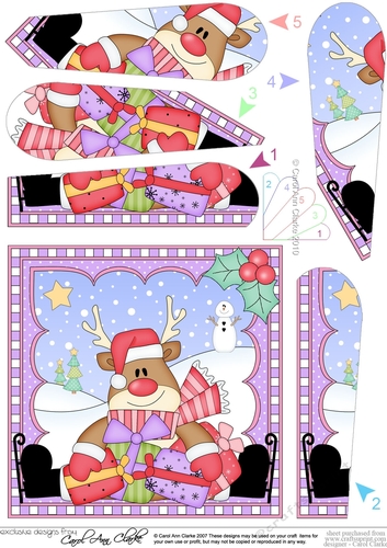 Christmas Rudolph Fan Pyramage Topper