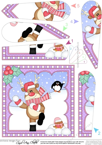 Christmas Rudolph Fan Pyramage Topper