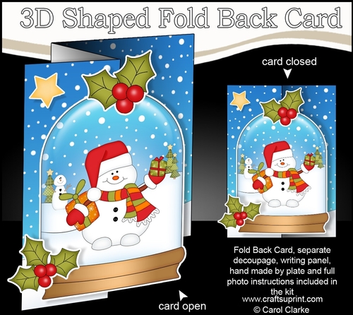 Christmas 3D Shaped No-Hole Fold Back Mini Kit - Snowman Oli has Xmas Presents
