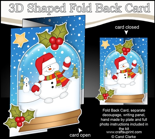 Christmas 3D Shaped No-Hole Fold Back Mini Kit - Snowman Oli is Snowballing