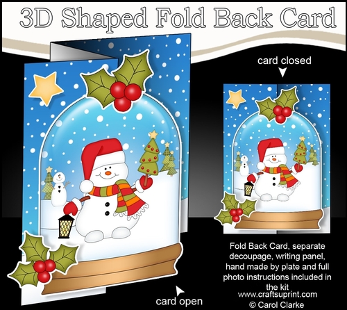 Christmas 3D Shaped No-Hole Fold Back Mini Kit - Snowman Oli