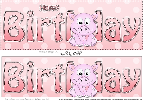 Large DL HAPPY BIRTHDAY 3D decoupage with Dino