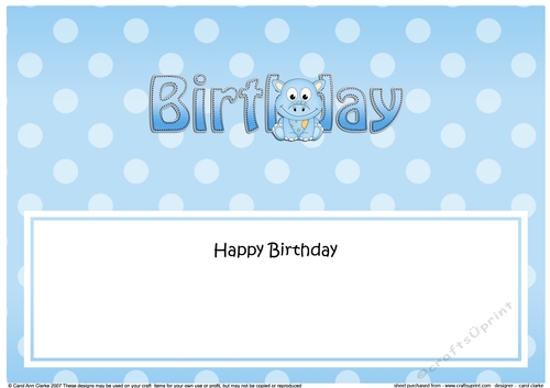 Large DL HAPPY BIRTHDAY insert with Dino