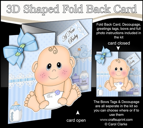 3D Shaped No-Hole Fold Back Mini Kit - Cute Little Baby Boy Milo
